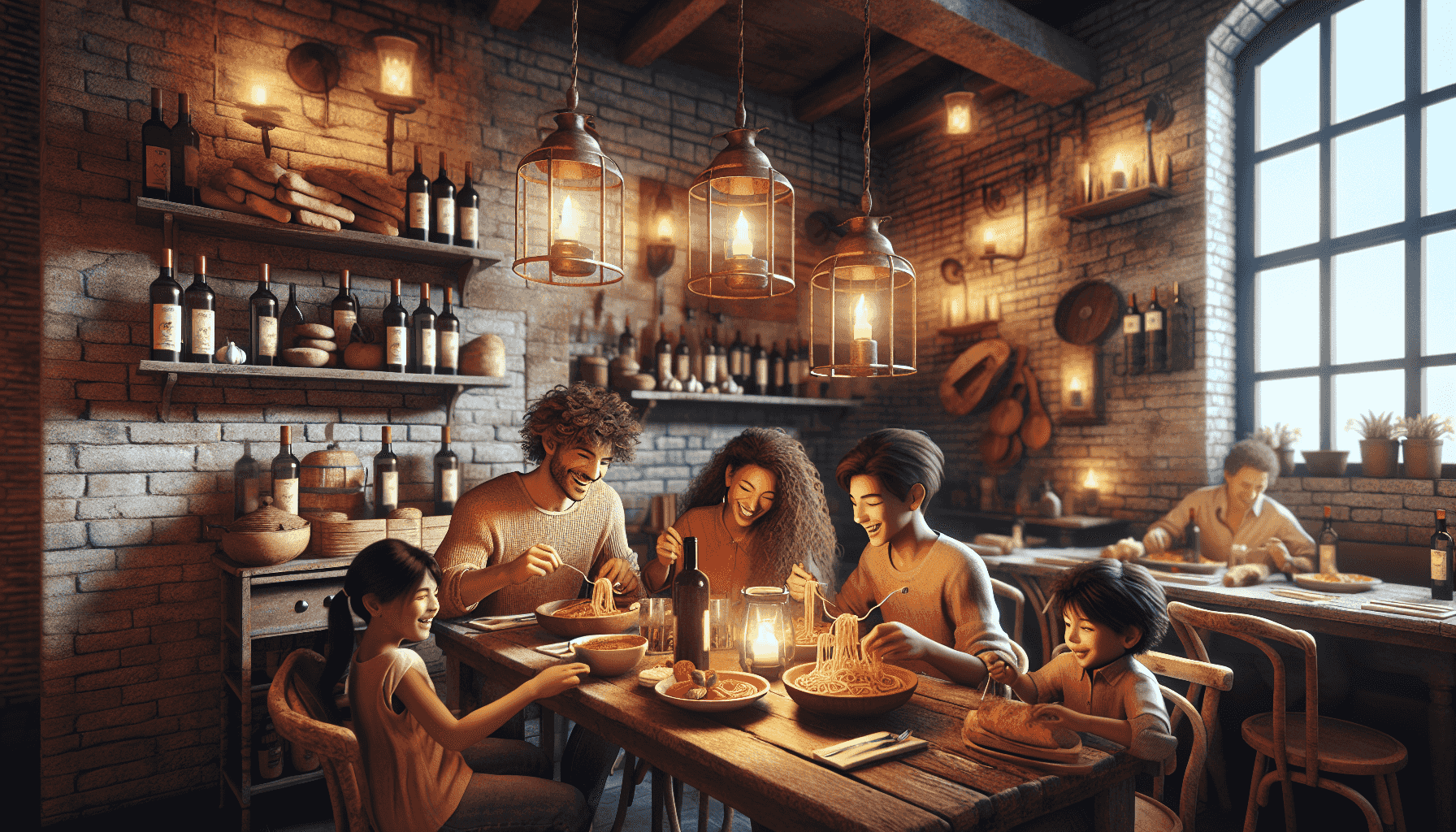 Interno di un ristorante italiano accogliente